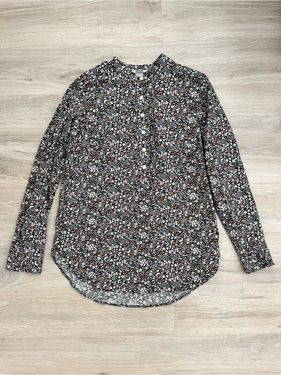 Duluth Trading Co Tops - Duluth Trading Co Women's Printmaker Cotton Poplin Long Sleeve Tunic Mushroom M